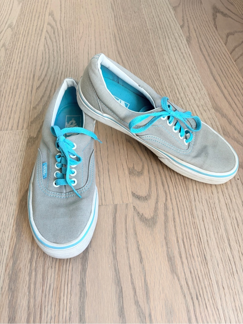Vans Era Trainers Gray and Teal Skater Streetwear Punk Grunge 90s Y2K